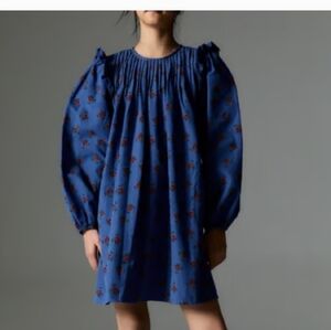 Elegant Blue Floral Kids Formal Dress